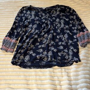 Navy Sonoma floral long sleeve xl blouse.